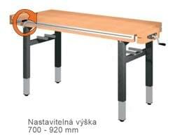 Dílenské stoly s centrálně nastavitelnou výškou (kličkou)