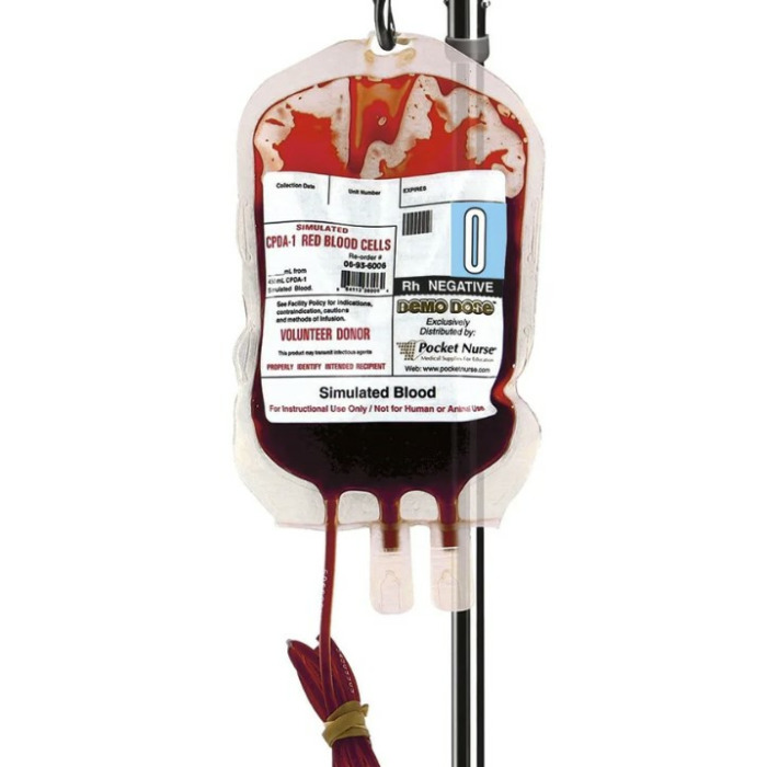 PN01003 Demo Dose - Cvin krevn infuzn vak - erven krvinky  0 Rh negativn