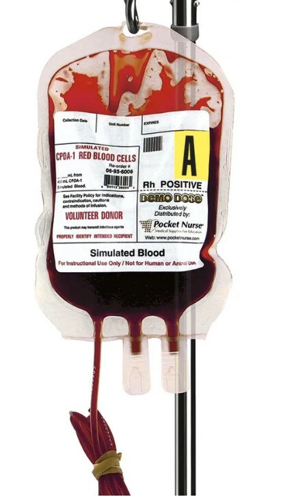 PN01004 Demo Dose - Cvin krevn infuzn vak - erven krvinky  A Rh pozitivn