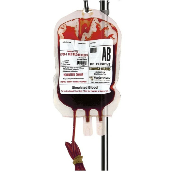 PN01008 Demo Dose - Cvin krevn infuzn vak - erven krvinky  AB Rh pozitivn