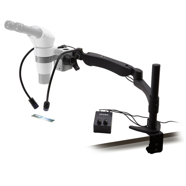 SZ-STL5LED - prmyslov stojan na mikroskop s uchycenm na stl a drkem pro mont na stnu, 2 X-LED osvtlen
